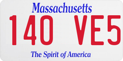 MA license plate 140VE5