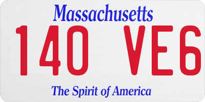 MA license plate 140VE6