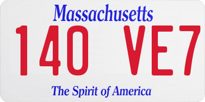 MA license plate 140VE7