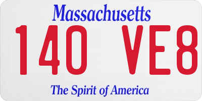 MA license plate 140VE8