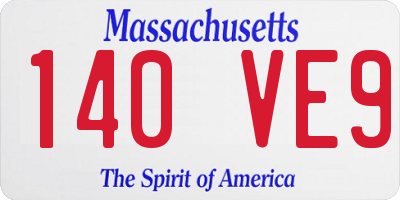 MA license plate 140VE9