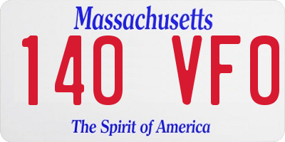 MA license plate 140VF0