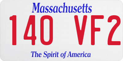 MA license plate 140VF2