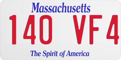 MA license plate 140VF4