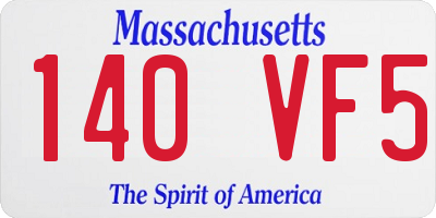 MA license plate 140VF5
