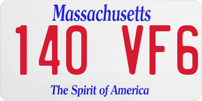 MA license plate 140VF6