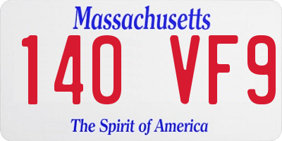 MA license plate 140VF9
