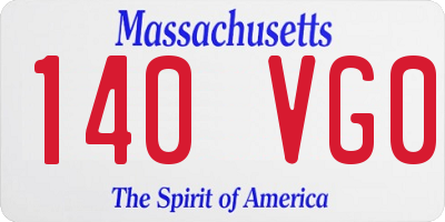 MA license plate 140VG0