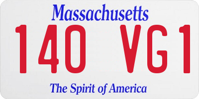 MA license plate 140VG1
