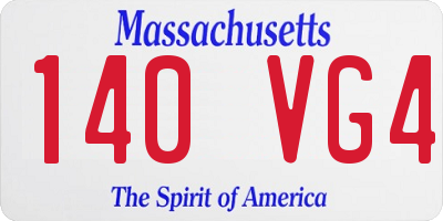 MA license plate 140VG4