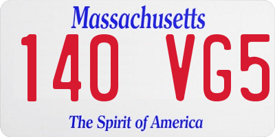 MA license plate 140VG5