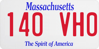 MA license plate 140VH0