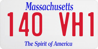 MA license plate 140VH1