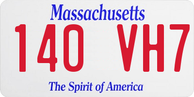 MA license plate 140VH7
