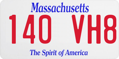 MA license plate 140VH8