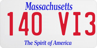 MA license plate 140VI3