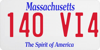 MA license plate 140VI4