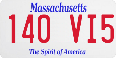 MA license plate 140VI5