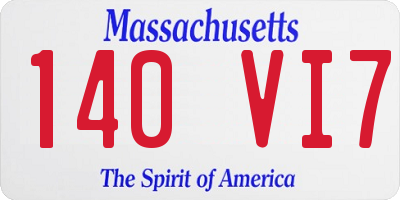 MA license plate 140VI7