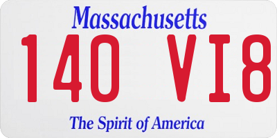 MA license plate 140VI8