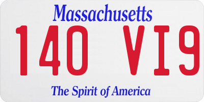 MA license plate 140VI9