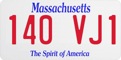 MA license plate 140VJ1