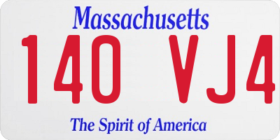 MA license plate 140VJ4