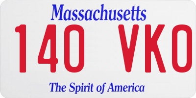 MA license plate 140VK0