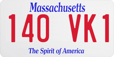 MA license plate 140VK1