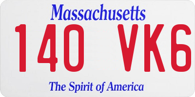 MA license plate 140VK6