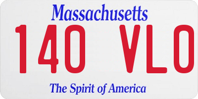 MA license plate 140VL0