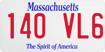 MA license plate 140VL6