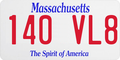 MA license plate 140VL8