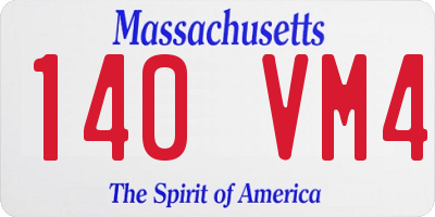 MA license plate 140VM4