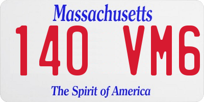 MA license plate 140VM6