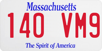 MA license plate 140VM9