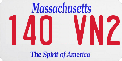 MA license plate 140VN2