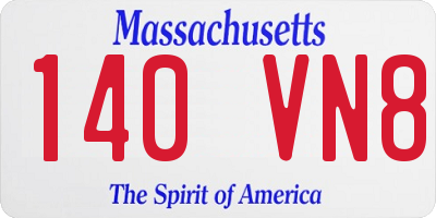 MA license plate 140VN8