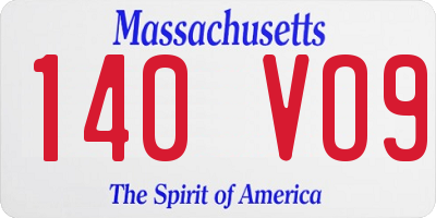 MA license plate 140VO9