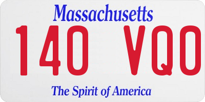 MA license plate 140VQ0