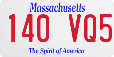 MA license plate 140VQ5