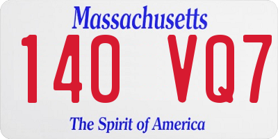 MA license plate 140VQ7