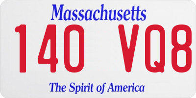 MA license plate 140VQ8