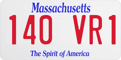 MA license plate 140VR1
