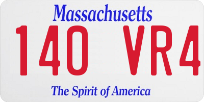 MA license plate 140VR4