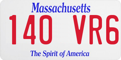 MA license plate 140VR6