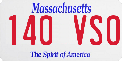 MA license plate 140VS0