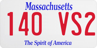 MA license plate 140VS2
