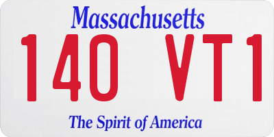 MA license plate 140VT1