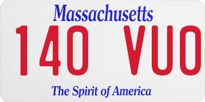 MA license plate 140VU0